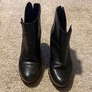 UGG Black Leather Ankle Booties